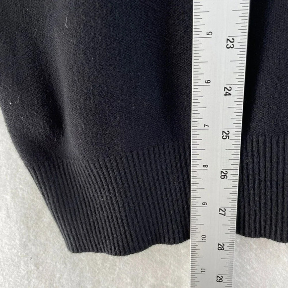 Zara Sweatshirt Women's Sz Large Black Crew Neck Ribbed Knit Pullover Stretch - Picture 4 of 10